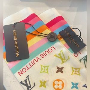 Louis Vuitton x Takashi Murakami Multicolor Twilly Scarf Wrap